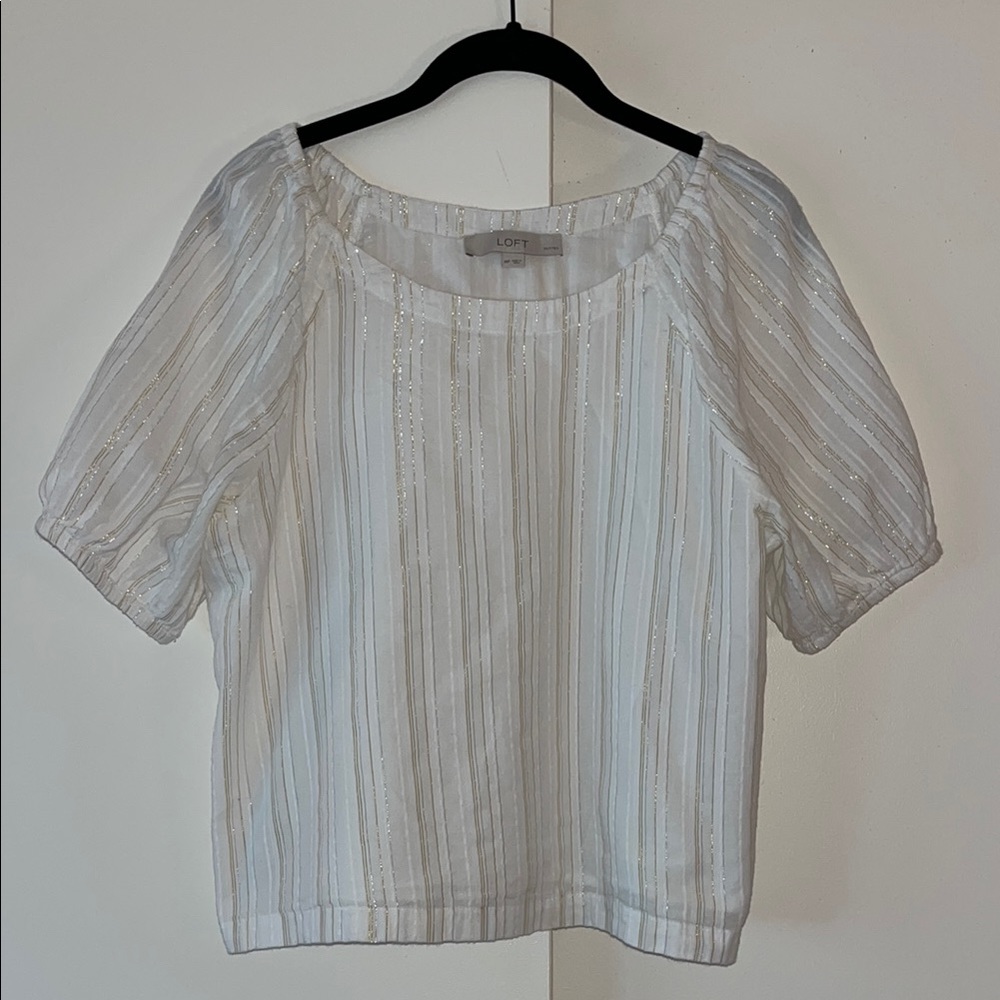 LOFT  Puff Sleeve Top, Size MP